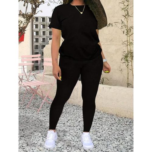 Unique 2 Piece Quality Women Outfits Set Polo T Shirt Top Leggings High Waisted Trouser Long Pants Jogger Sweatsuit Work Out Tracksuit - Pink