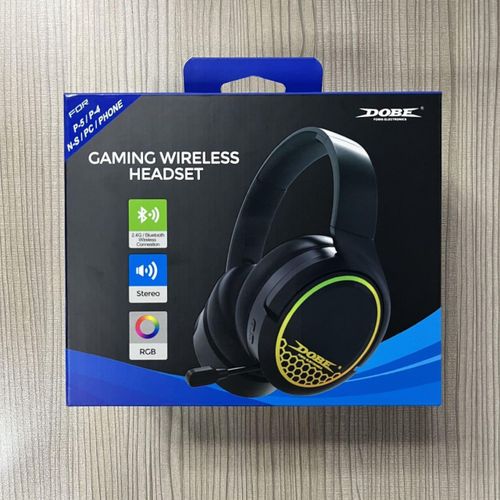 Gaming Wireless Headset – 2.4G + Bluetooth Stereo RGB Headphones for PS5 / PS4/ Nintendo Switch / PC /Smartphones