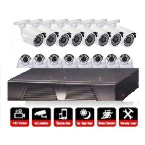 16channels Dvr 1080p + 8 Outdoors + 8 Indoors Cctv Cameras
