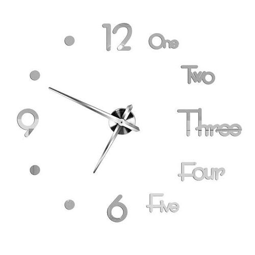 47'' letter/number DIY Wall Clock - Silver