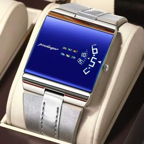 Quality Men's Sports Quartz Watch Multi-function Chronograph Day-Date 50M Digital Grey Water Resistant Strap Casual Business Wristwatch