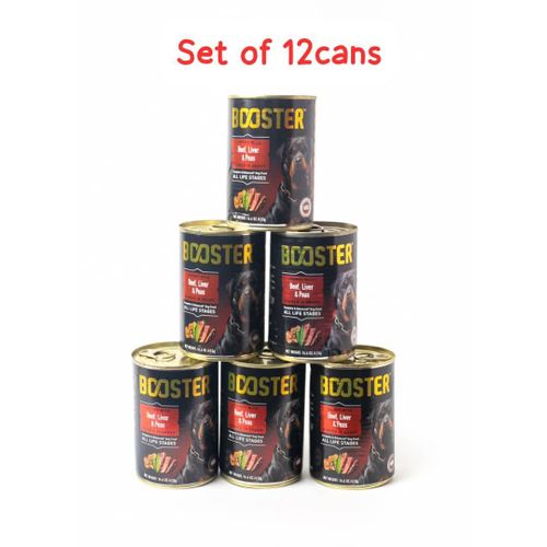 Booster Beef, Liver & Peas Dinner in Gravy Dog Food - set of 12 cans