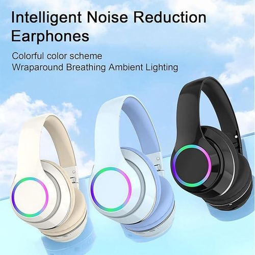Bass Blast P101 Bluetooth 5.0 Subwoofer Headphones - Built-in Mic Wireless Call Folding Stereo Noise Over Ear Soft Earmuffs Noise Cancelling Headphones Personalized Premium Headset Wireless Headphone Earphone Earbuds