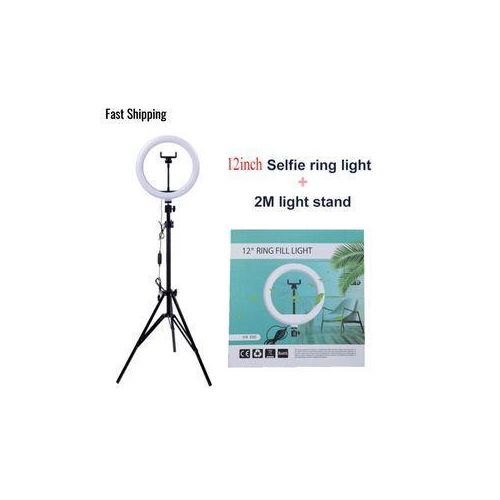 30CM Selfie Ring Light With Tripod Stand & Cell Phone Holder For Live Stream/Makeup, Led Camera Ringlight For YouTube Video/Photography Compatible With IPhone Android Phones (Upgraded)