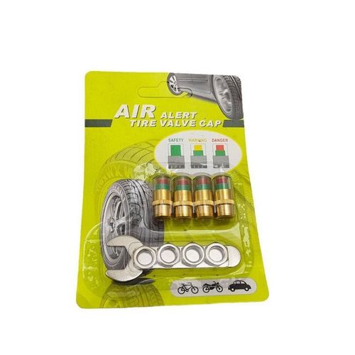 Car Tire Air Pressure Alert Valve Stem Caps (4pcs + Spanner)