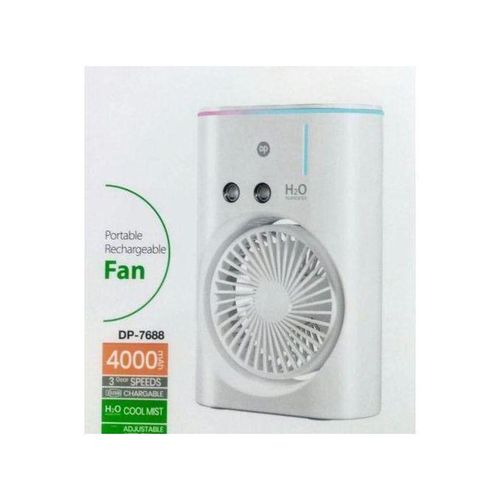 Dp Rechargeable Rotating Fan with Humidifier & Night Light – DP-7688