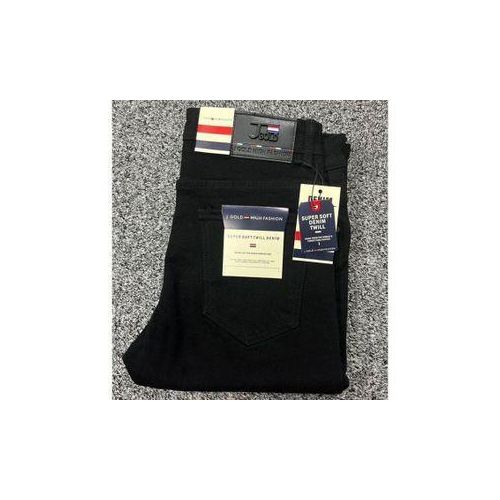 Men Casual Slim Straight Denim Jean Trouser Stretch Black