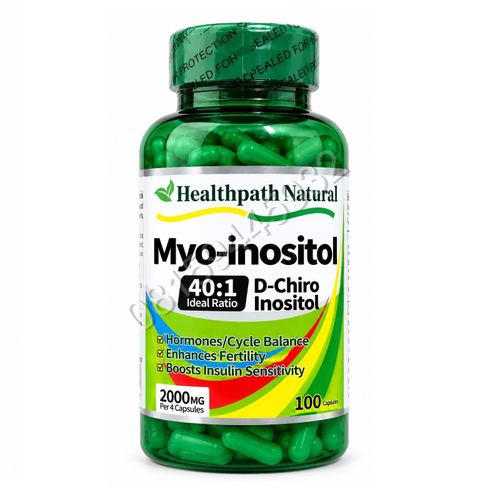 Myo-Inositol 40:1 D-Chiro Inositol – 2000mg, 100 Capsules