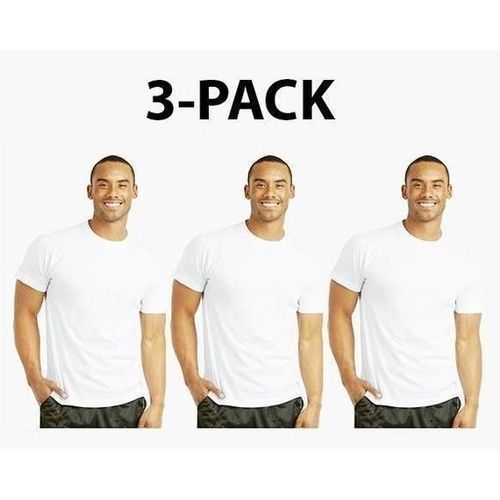 Men Round Neck T- Shirt - White X 3