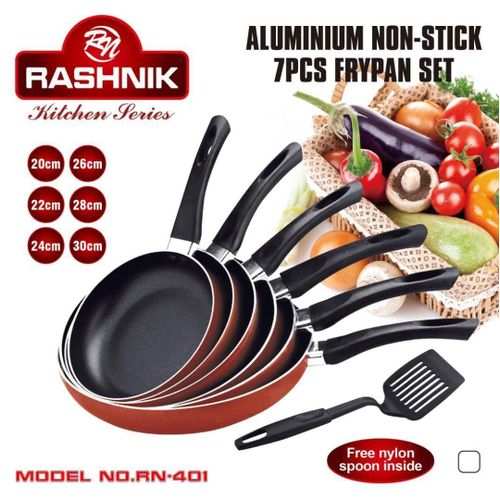Kitchen Series 6pcs Aluminium non-stick frypan set. 20cm, 22cm, 24cm, 26cm, 28cm, and 30cm.