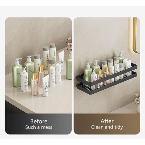 Aluminum Bathroom Sink Organizer - Wall Mount Sponge & Utensil Holder