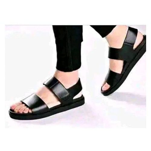 High Quality Black Leather Sandal