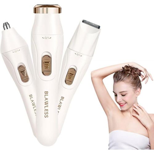 Women's Shaver - 3-in-1 Electric Shaver for Women, Rechargeable Gentle Painless Razor for Face, Nose, Ear, Eyebrow, Body & Bikini Area, Waterproof Cordless Trimmer with 270 Mins Runtime