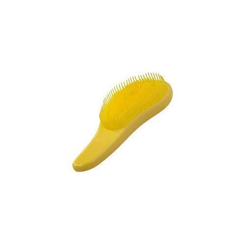 yellow plastic detangling hair brush