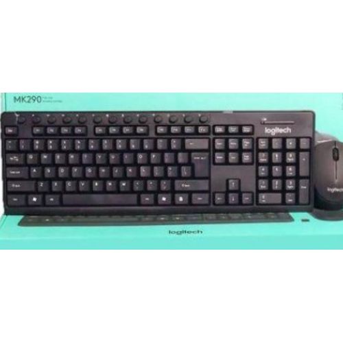 LOGITECH MK290 Wireless Keyboard and Mouse Combo - 2.4GHz USB, Quiet Keys, Long Battery for PC Laptop - Black