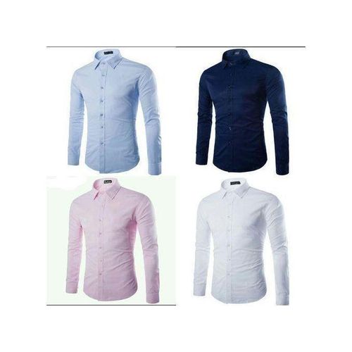 4 in 1 Men's Plain Long Sleeve ShirtsMen's Plain Long Sleeve Shirts