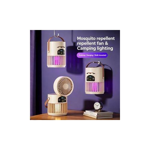 5 Speed Mosquito Killer Fan LED Camping Light USB Rechargeable 6-in-1 Hanging Desktop Cooling Fan