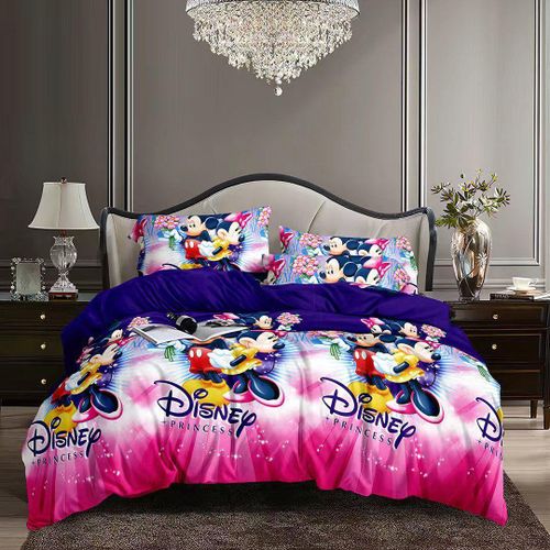 4by6 Cartoon Characters Bedsheet With 2 Pillowcase