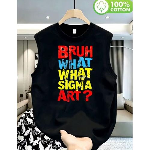 Sigma Art Crew Neck Tank Top-Black