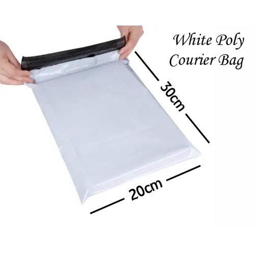 A4 White Courier Nylon Bag (Waterproof Self-Seal)-100 Pieces (20x30cm)