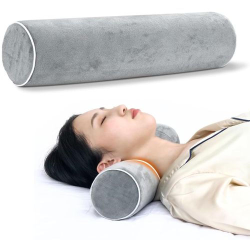 Cervical Neck Roll Memory Foam Pillow, Cylinder Bolster for Cervical Support, Orthopedic Pillow, Neck Support Bed Pillow for Shoulder and Neck Pain Relief