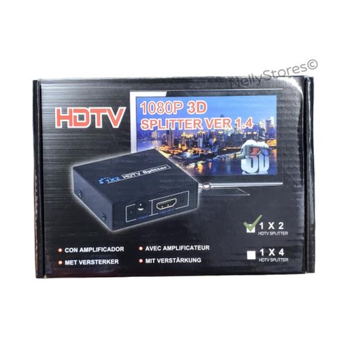 HDMI Splitter 1 Input 2 Outputs – Splits 1 Source into 2 HDMI Displays (1x2 Dual Monitor, 1080P, 3D, Powered Amplifier)