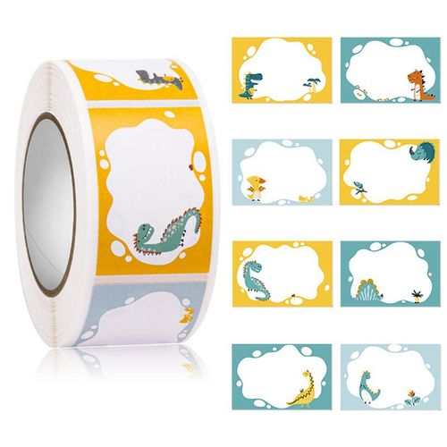 350pcsroll Cute Cartoon Name Blank Writable Label For School Kids Classification Marking Baby Bottle Labels