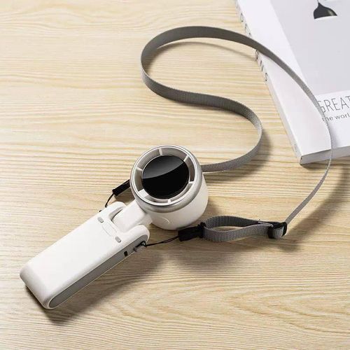 Generic Foldable 5-Speed USB Fan (Neck Hanging & Desktop 2-in-1 Portable Mini Fan)