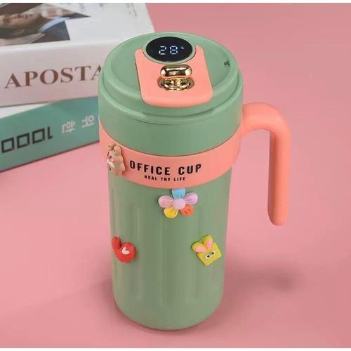 Gradient color smart 316 stainless steel vacuum cup with handle coffee cup
