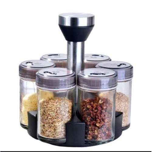 360 Degrees Rotating SPICES Rack With 6 Bottles