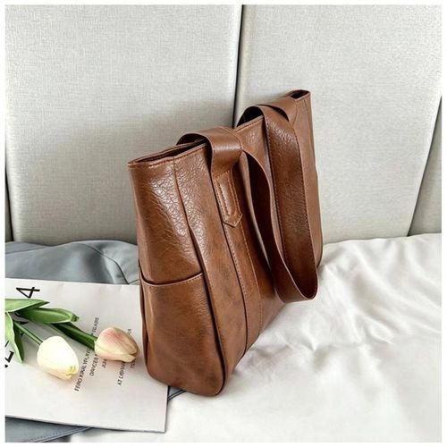 Sac Fourre-tout En Simili Cuir PU Pour Femme - Marron