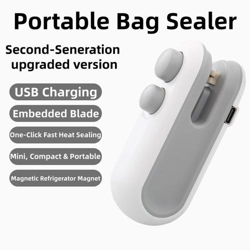 Mini Bag Sealer 2 in 1 USB-C Rechargeable Bag Sealer Heat Seal