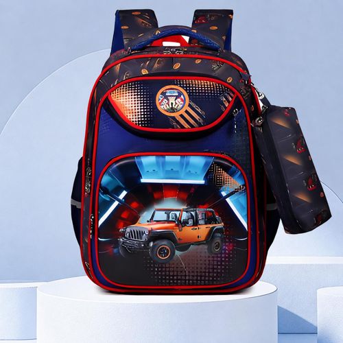 New Children Boy's Car Backpack School Bag - Blyg - Navy Blue