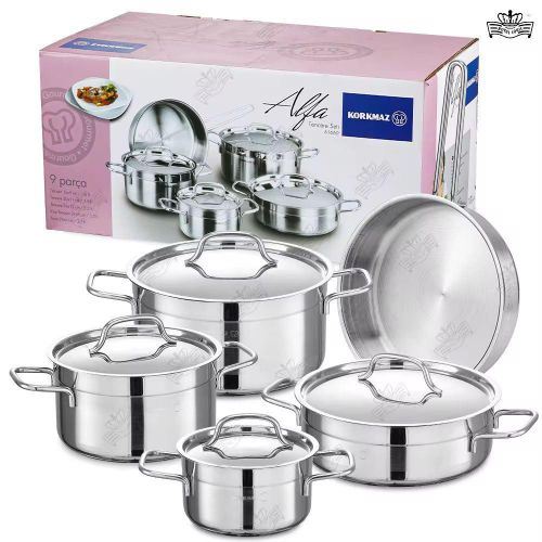 9pcs pure 304 stainless pot set