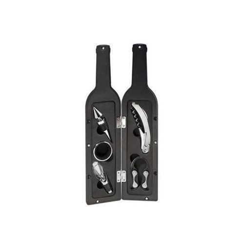 Wine Opener Kit Bottle-Shaped Gift Set with Corkscrew, Foil Cutter, Wine Pourer & Stopper