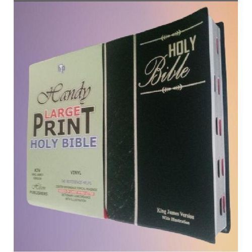 Holy Bible KJV Giant Print Center-Column Reference Bible-Thumb index with 53,000 Cross References, Leathersoft, Red Letter, Comfort Print