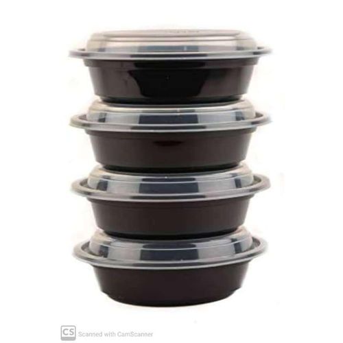 50pcs Round Food Plastic Container + Cover