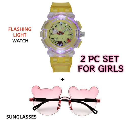 Coolfamily 6-13 Year girl watch and girl sunglasses 2PC set watch and sunglasses for student girls gift for students gift combo birthday presents for kids gift beach items