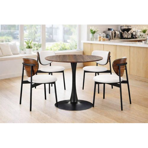 Nordic Luxe 5-Piece Dining Set Round Table 4 Chairs