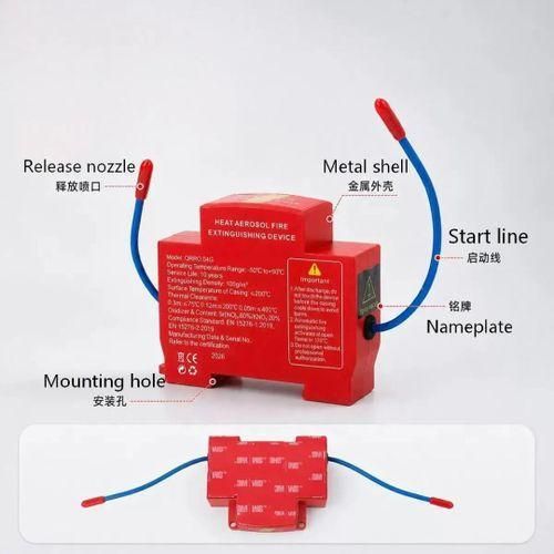 Automatic Aerosol Fire Extinguishing Device Dual-Line Household Flame Retardant Tool Non-Pollution Snap-On Guide Rail Extinguishers For Distribution Box/Cabinet