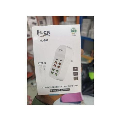 8-Port USB, 2-Port Type C Charger Station 125W Multiple USB Charging Station (10 IN 1 USB HUB)