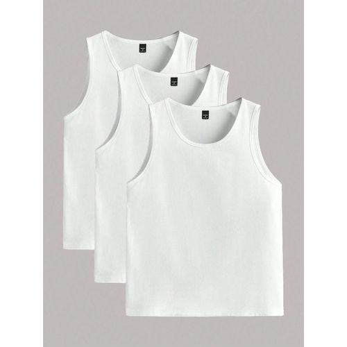 Original Plain White Cotton Singlet For Unisex