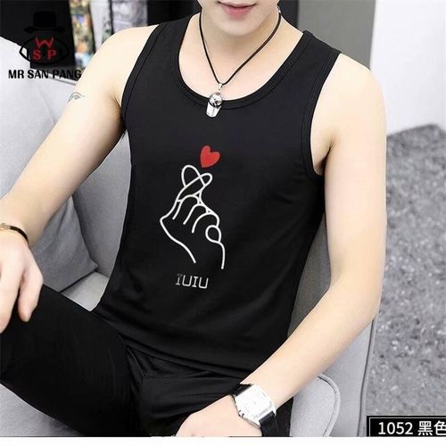 Men Tank Top Hot High quality New Tank Tops Cotton Clothes Round Collar Sleeveless Shirts Leisure Fitness Mens Loose Workout - Black,White,Gray,Borland,Red
