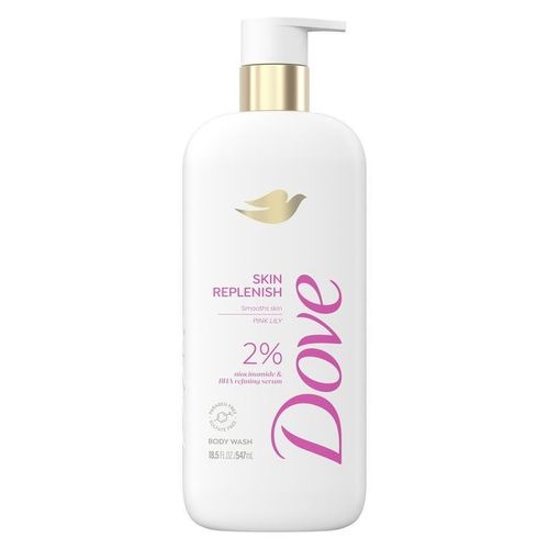 Dove-Skin Replenish Clarifying Serum Body Wash - Pink Lily 18.5 oz.