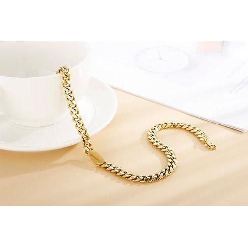 CHIC Nigerian Women's Gold Cuban Link Chain Bracelet – Minimalist 316L Stainless Steel Tarnish-Proof Jewelry – Adjustable