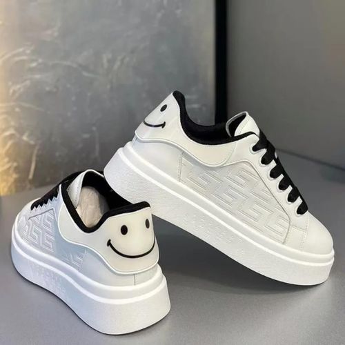 Breathable Thick-Soled Height-increasing African Style Lace-Up Leather Men Trendy High Top Leather Sports Casual Sneakers Shoes For All Gender