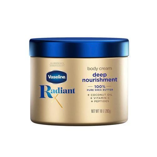 Radiant X Deep Nourishment Body Cream with Shea Butter, Coconut Oil, Vitamin C, Peptides - 10 OZ