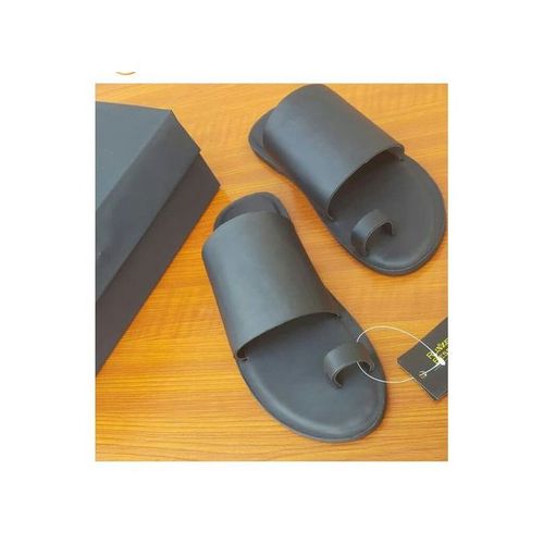 Quality Black Female Leather Slippers