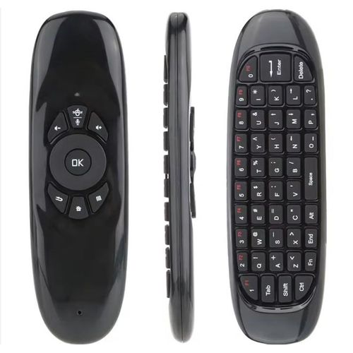 Universal USB BT 2.4G Air Mouse with Colorful Blacklight Mini Keyboard Controls Voice Wireless