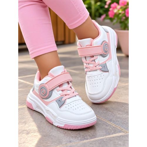 Unisex Chunky Sole Sneakers & Casual Sports Shoes - Pink Color Children Shoes (Multiple Colors & Sizes 20-36)
